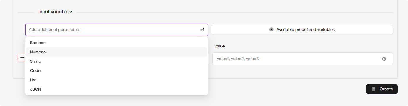 Select Terraform input variables